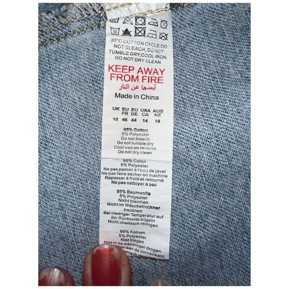 PrettyLittleThing Plus Denim Corset Tube Top Size 14 Y2K Streetwear - Picture 3 of 8